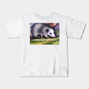 Prosperity mantra with artistic opossum for nature lovers Kids T-Shirt